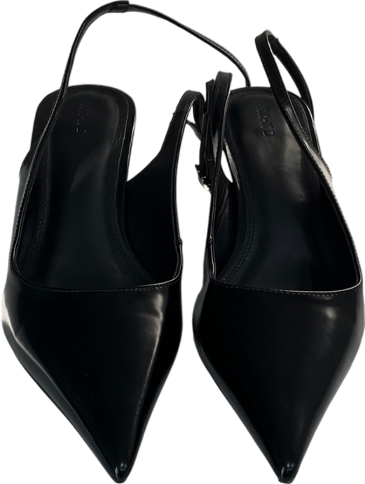 NA-KD Black Pointy Ankle Strap Pumps UK 7 EU 40 👠