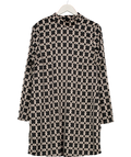 MANGO Black Chain Print Long Sleeve Dress UK 14