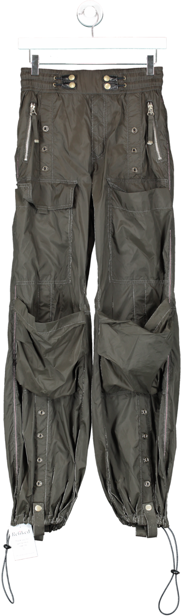 Diesel Green Combat Trousers In Light Nylon UK 6