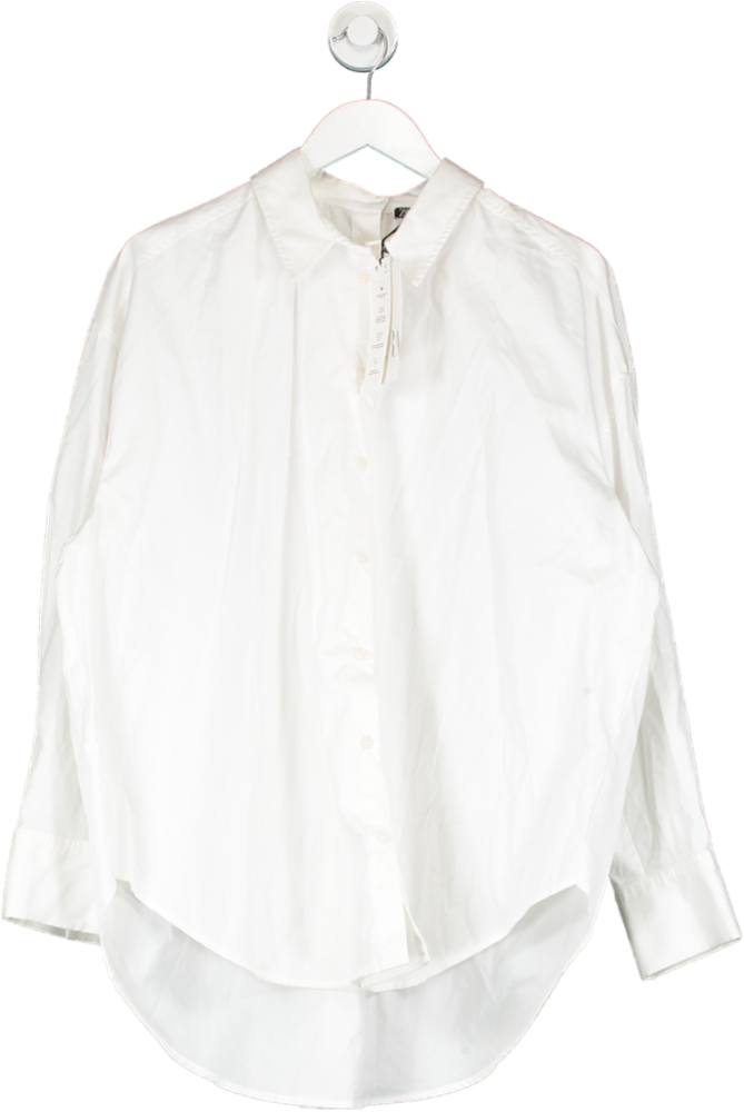 ZARA White Oversized Button Up Shirt Dress UK L