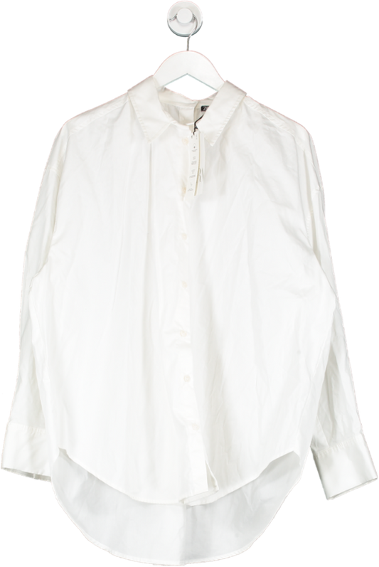 ZARA White Oversized Button Up Shirt Dress UK L
