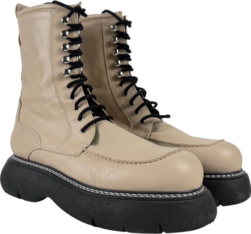 Topshop Nude Apis Chunky Lace Up Boot UK 7 EU 40 👠