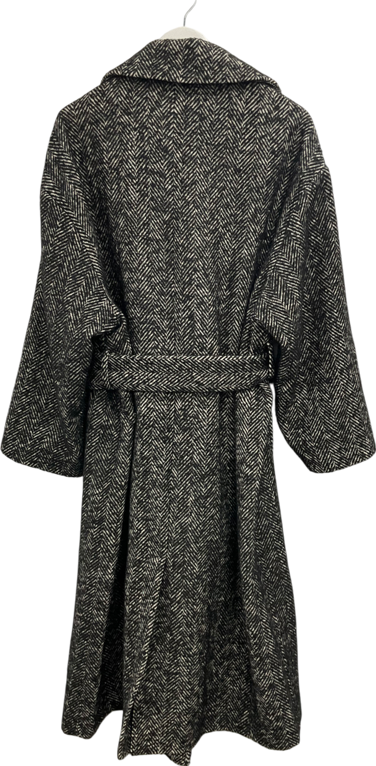 ASOS Black Formal Herringbone Coat UK 16