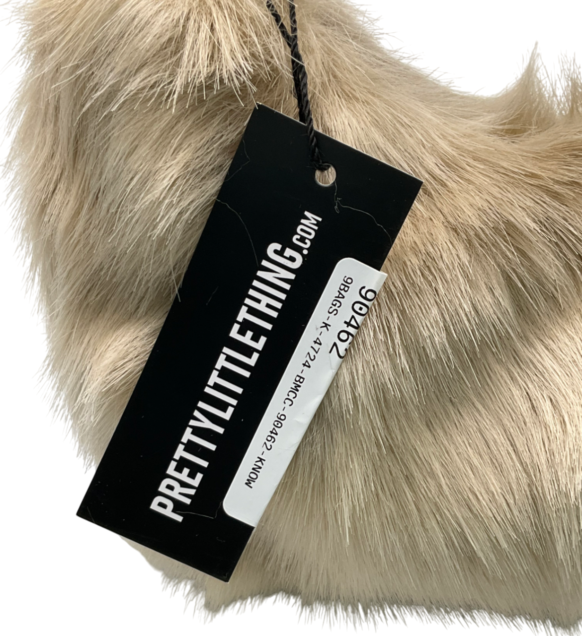 PrettyLittleThing Beige Label Cream Faux Fur Handbag