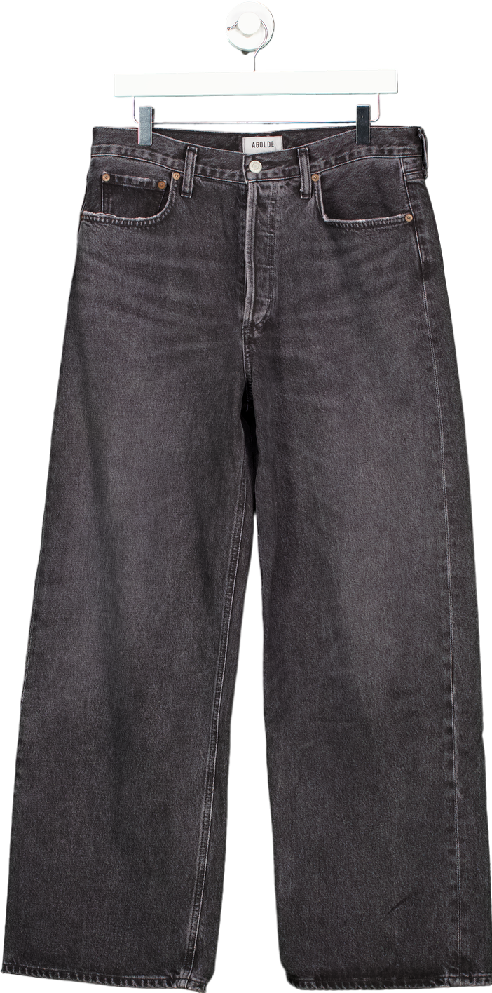 AGOLDE Black High-Rise Straight Jeans UK W28