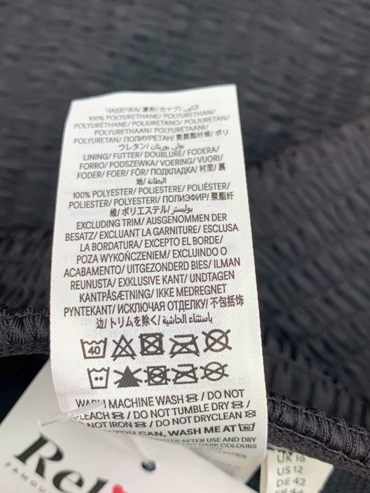 Boden Black Smocked Swimsuit UK 16