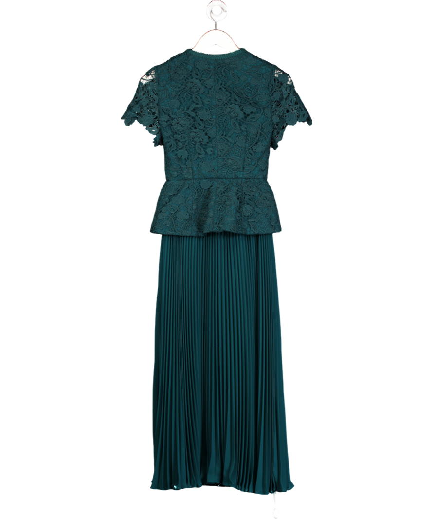 Self-Portrait Green Lace Bodice Midi Dress UK 4