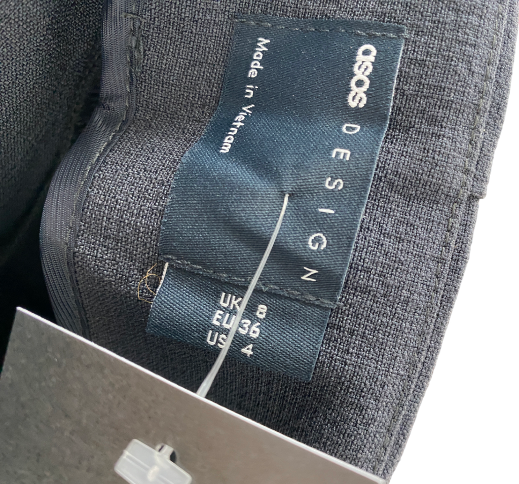 ASOS Grey High Waist Wide Leg Trousers UK 8