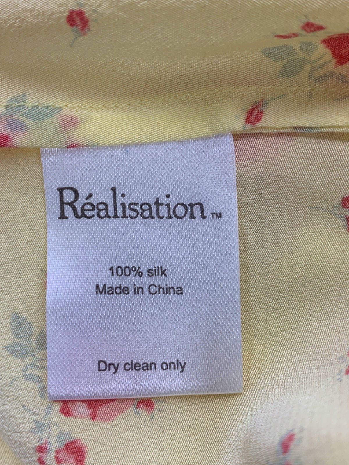 Réalisation Yellow Floral Silk Dress UK S