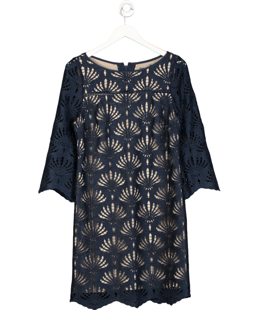 Mint Velvet Blue Puff Sleeved Lace Dress UK 12