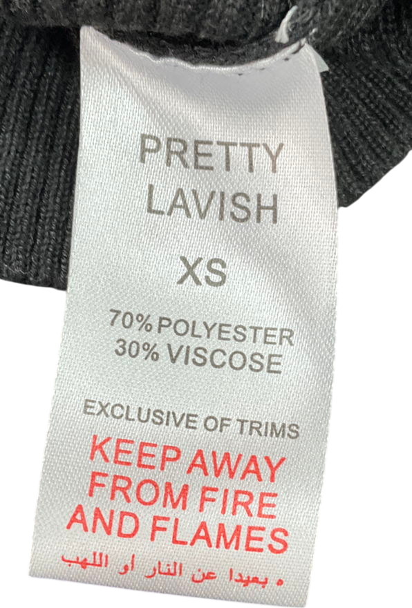 PRETTY LAVISH Black Kennedy Cut Out Knitted Top UK XS