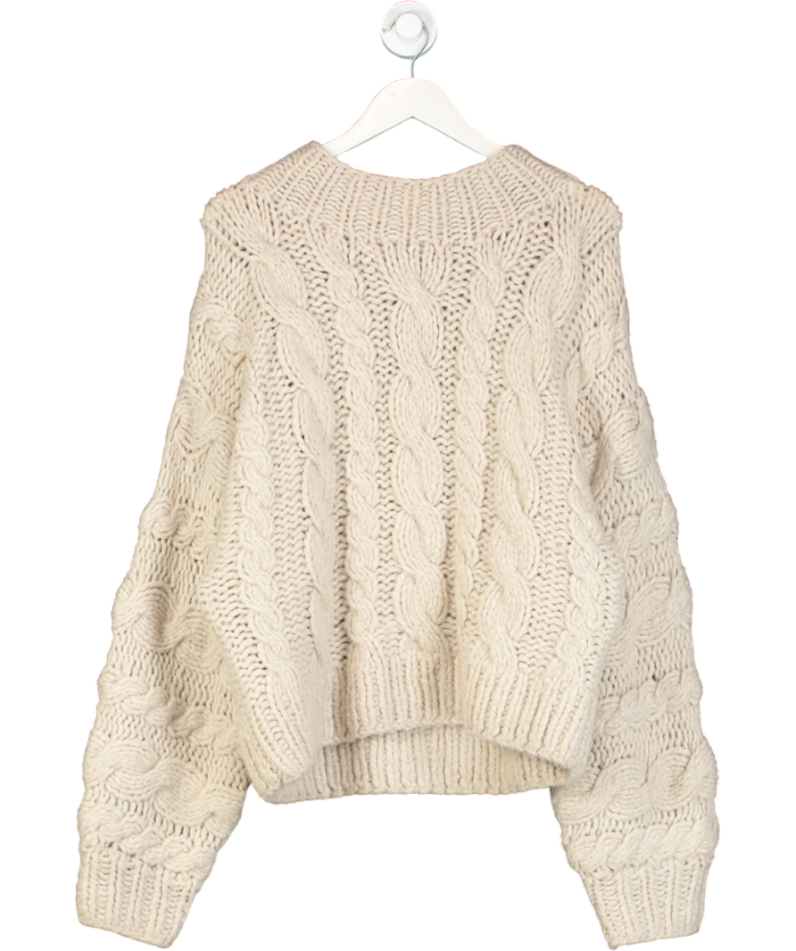 ASOS Beige 3d Chunky Cable Knit Jumper UK S