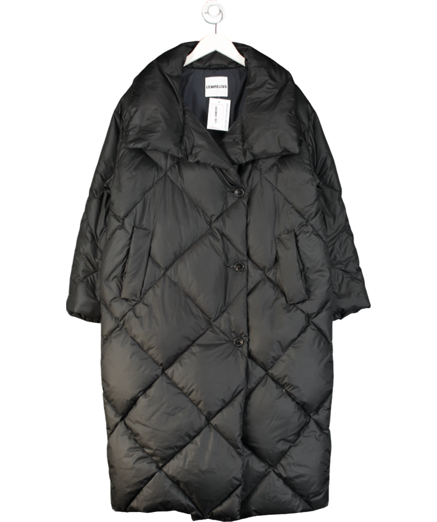 Lempelius Black Diamond Quilt Down Coat UK S/M