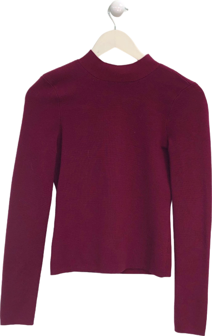 NBD Burgundy Open Back Sweater UK XS