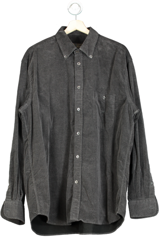 Paul & Shark Grey Corduroy Button-Up Shirt UK XL