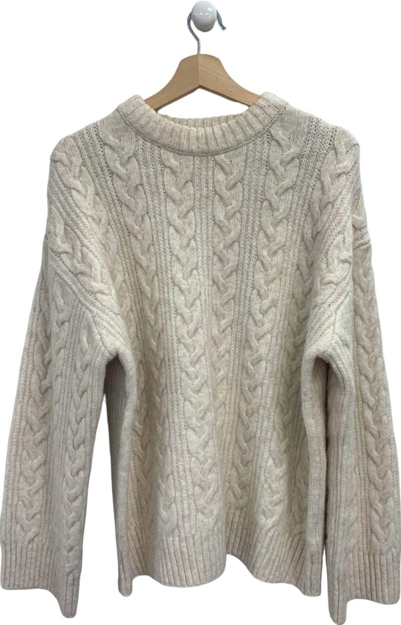 H&M Beige Cable Knit Jumper UK S
