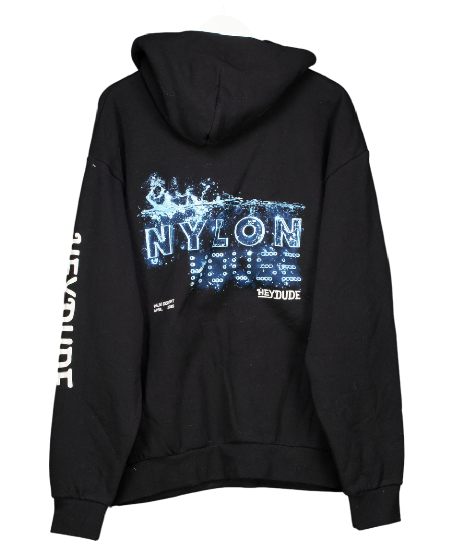 Hey dude Nylon House Black Hoodie UK L