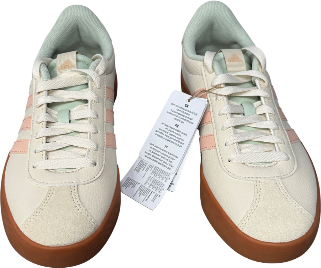 adidas Vl Court 3.0 Cream . Wonder White Powder Coral Trainers UK 5 EU 38 👠