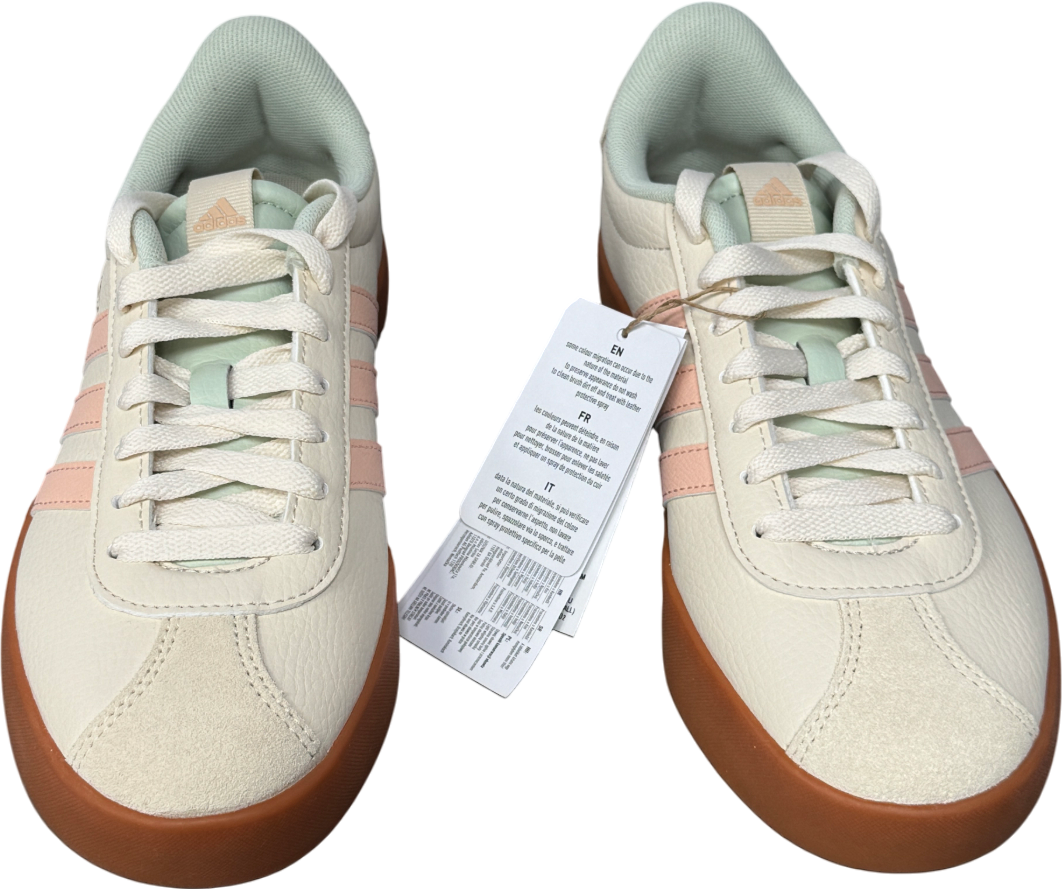 adidas Vl Court 3.0 Cream . Wonder White Powder Coral Trainers UK 5 EU 38 👠