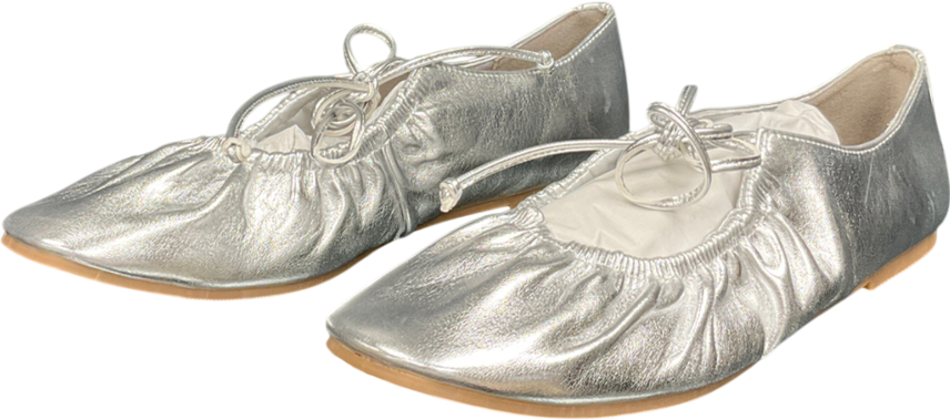 Monsoon Blair Metallic Ballet Flats Silver UK 6 EU 39 👠