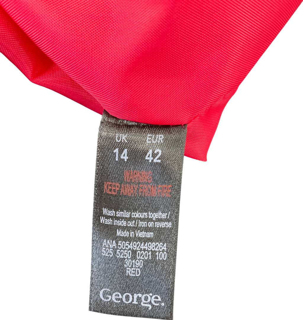 George Red Longline Formal Coat UK 14