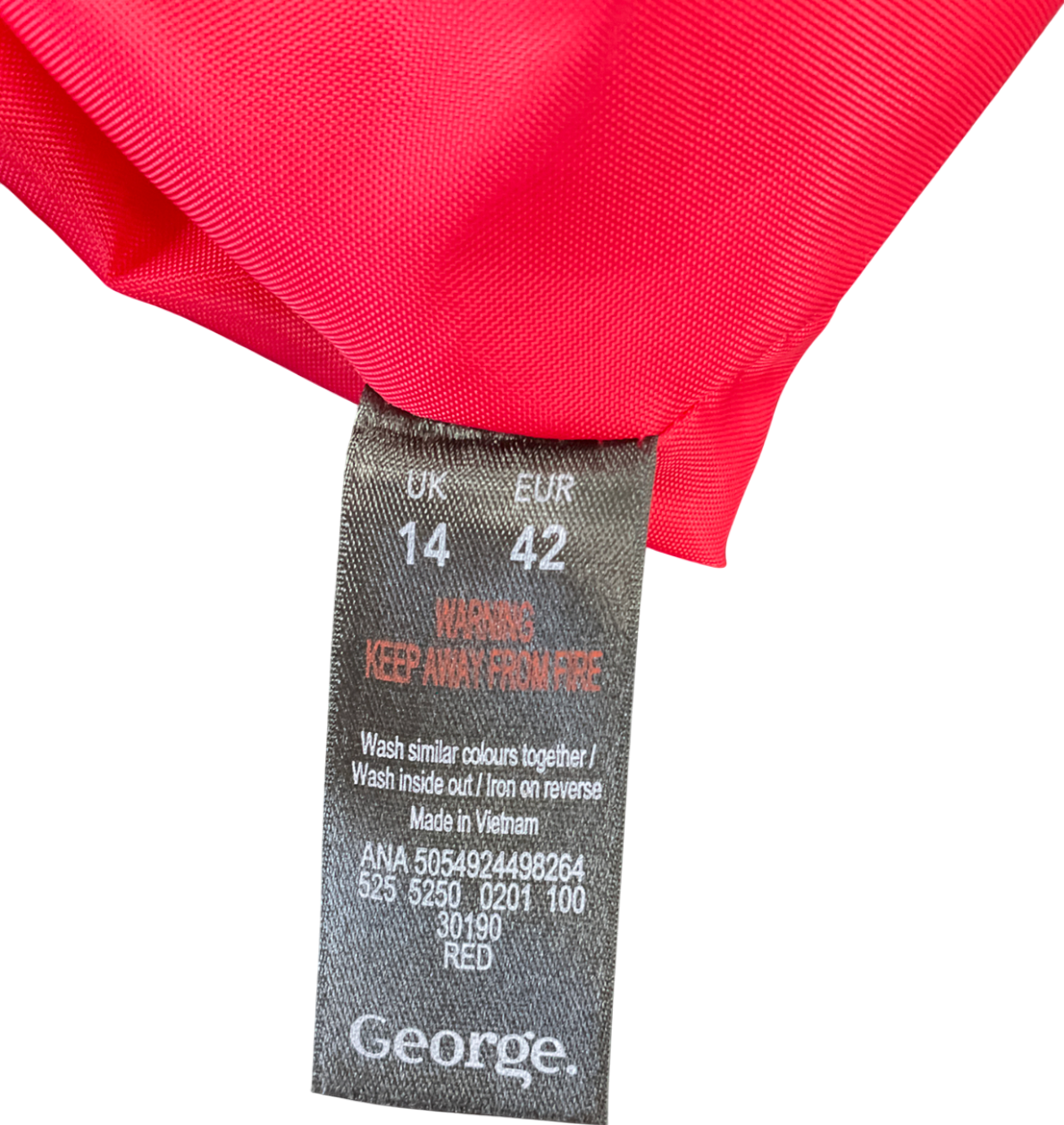 George Red Longline Formal Coat UK 14