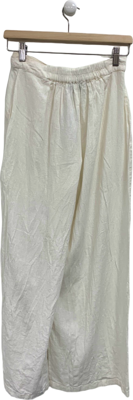 T/ALA White Linen Trousers UK S