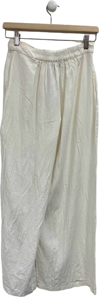 T/ALA White Linen Trousers UK S