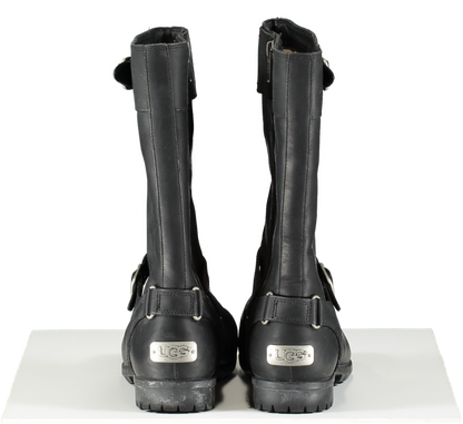 UGG Black Water Resistant Leather Biker Boots UK 5.5 EU 38.5 👠