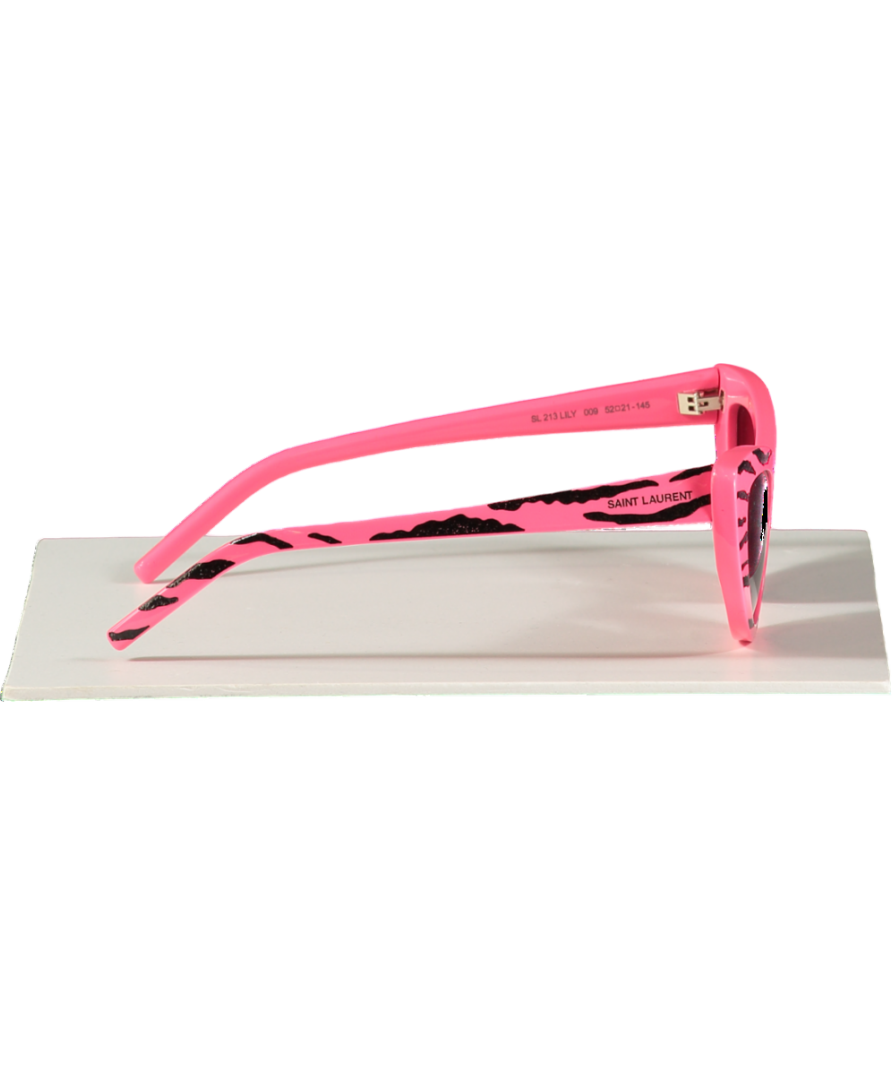 Saint Laurent Pink Sl 213 Lily In Animal Print In Original Case