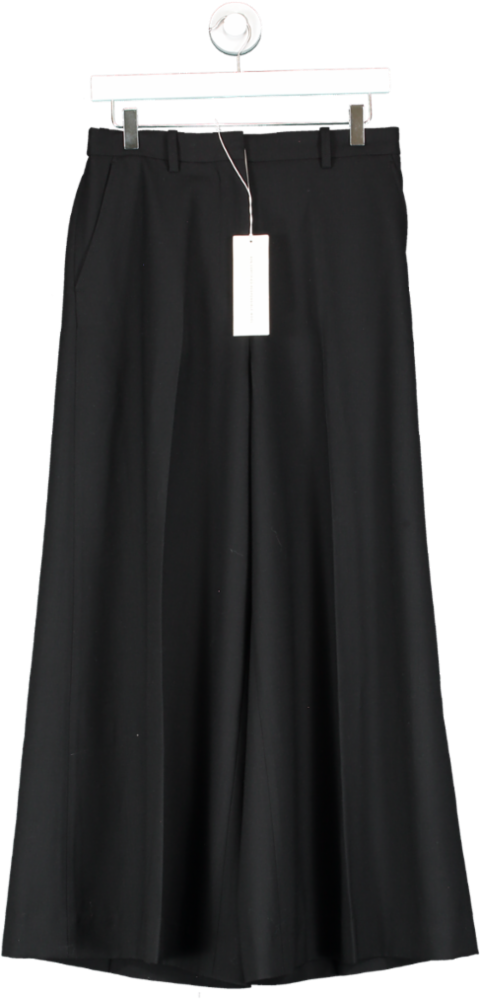 Arket Black Wide Wool-blend Trousers UK 8