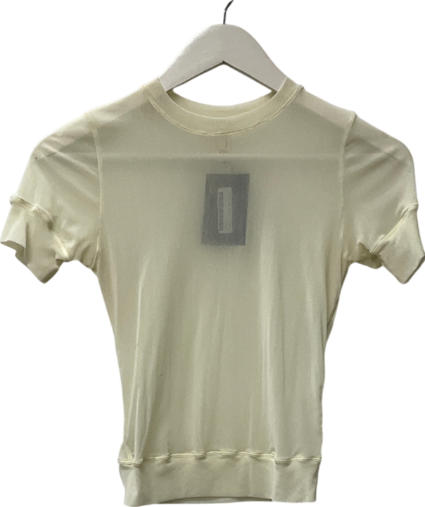 SKIMS Cream Summer Mesh Cropped Stretch-woven T-shirt UK S