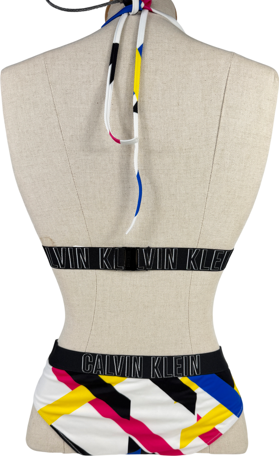 Calvin Klein Multicoloured Logo Triangle Bikini UK S/M