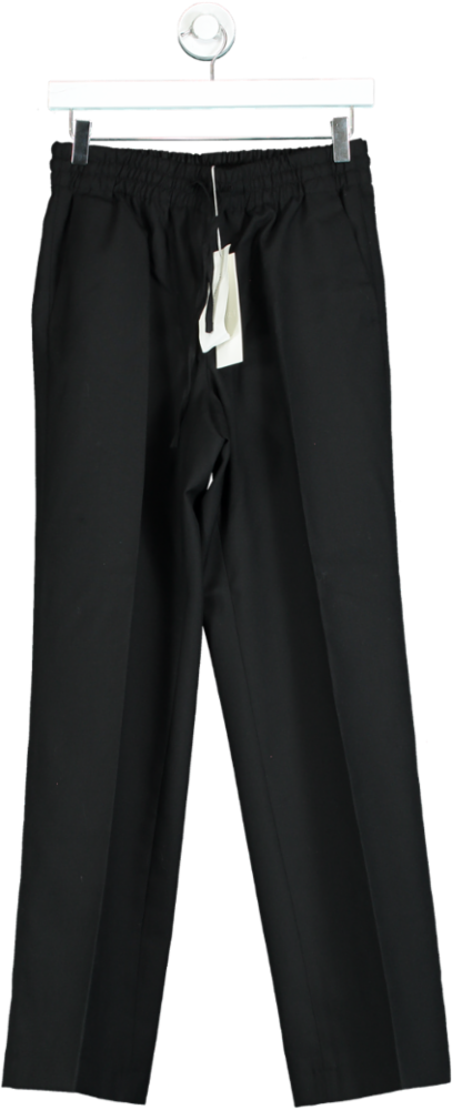 Arket Black High Waist Straight leg Wool Suit Trouser UK 10