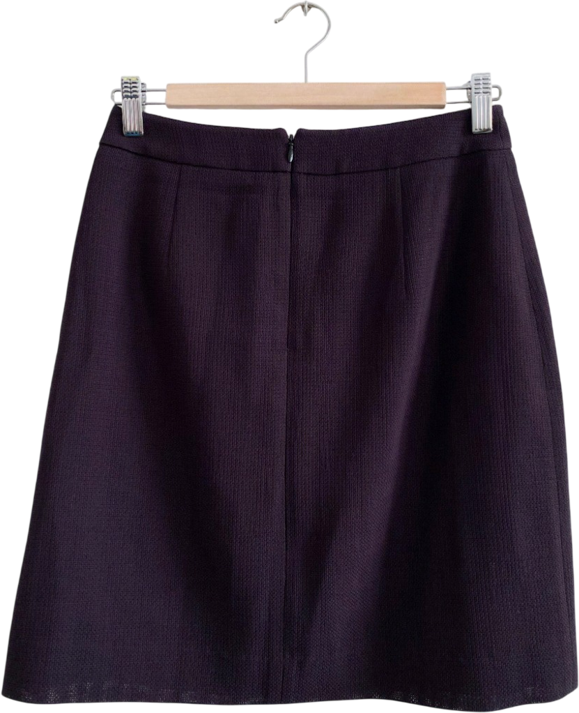 REISS Camila Grape Purple Tailored Wool Pencil Skirt UK 8