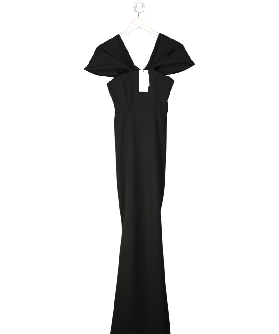 Club L Black Dana Bardot Maxi Dress UK 6