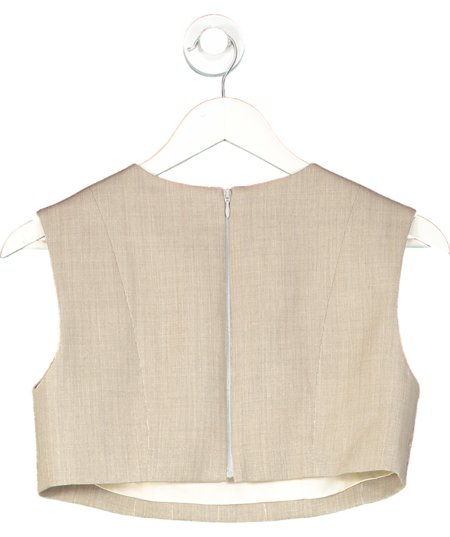 Beare Park Beige Wool Panelled Crop Top UK 6