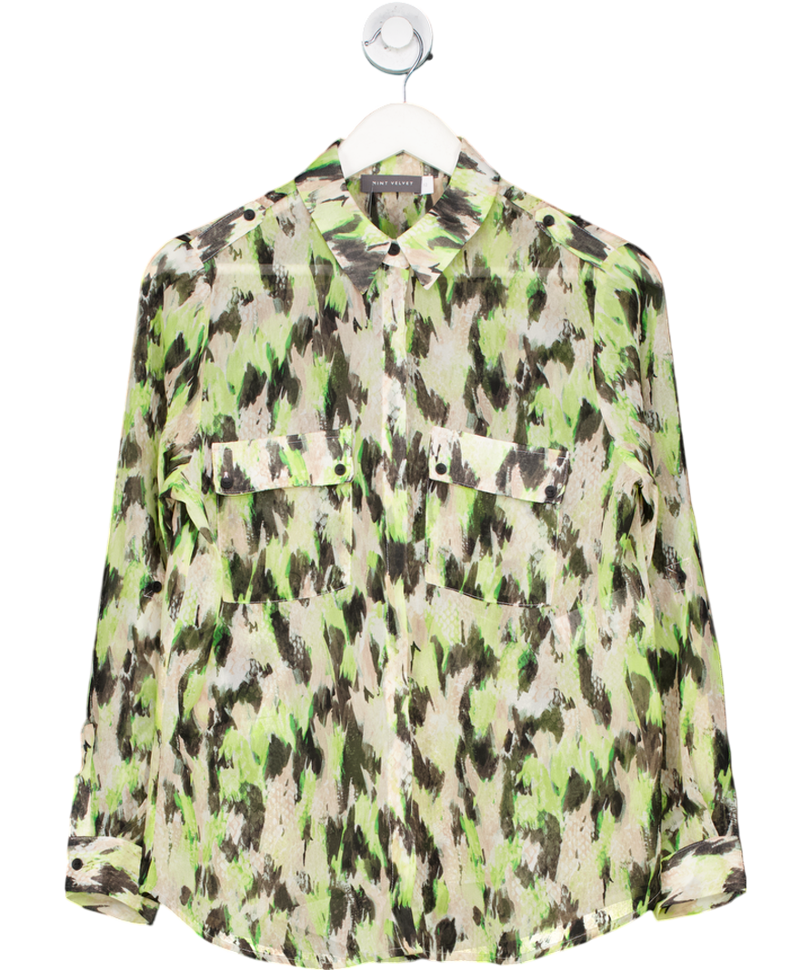 Mint Velvet Green Haithe Print Blouse UK 12