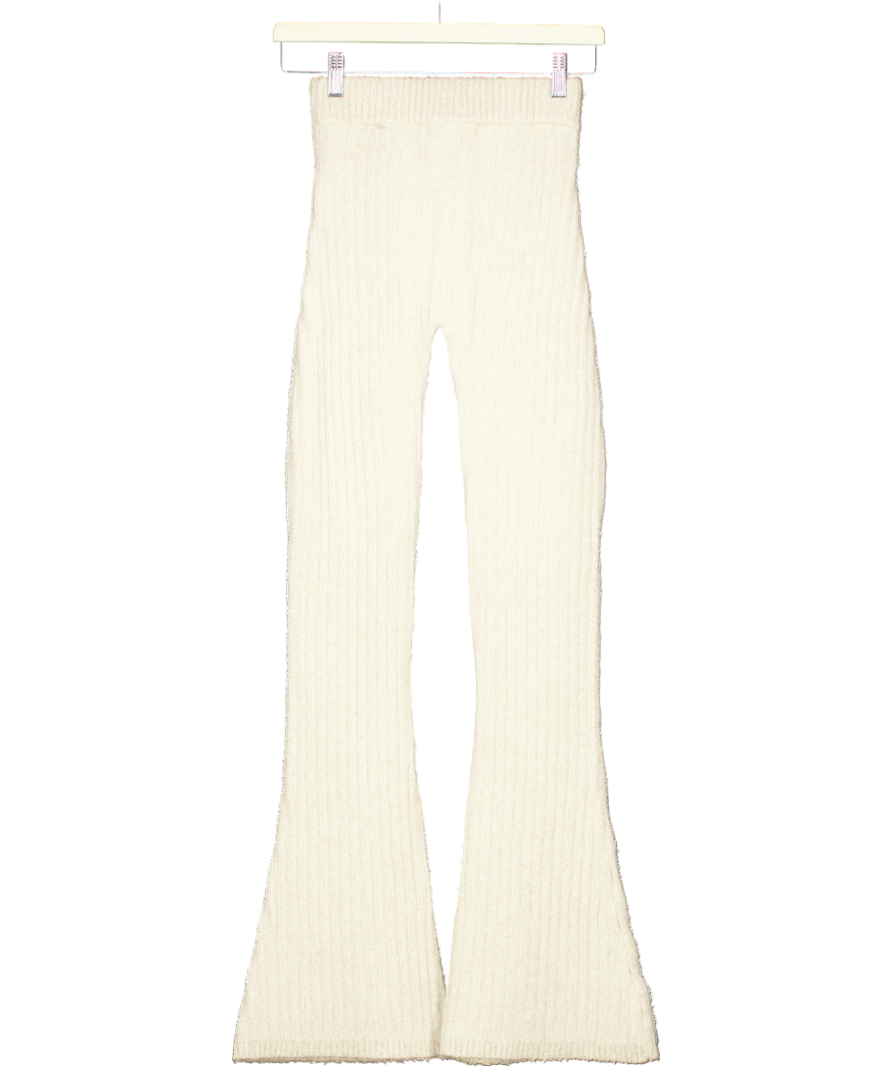 ASTA RESORT Cream Diana Knitted Leggings - Snow Shimmer UK XS