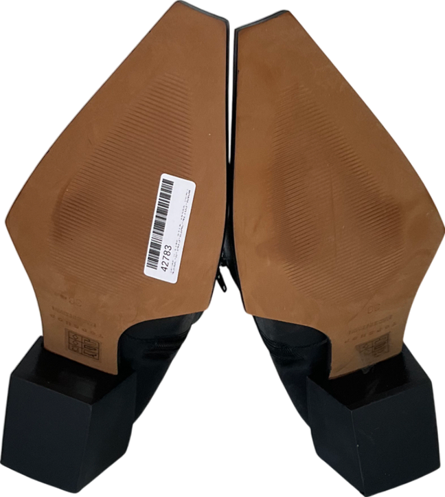 Topshop Black Riley Leather Western Boot UK 5 EU 38 👠