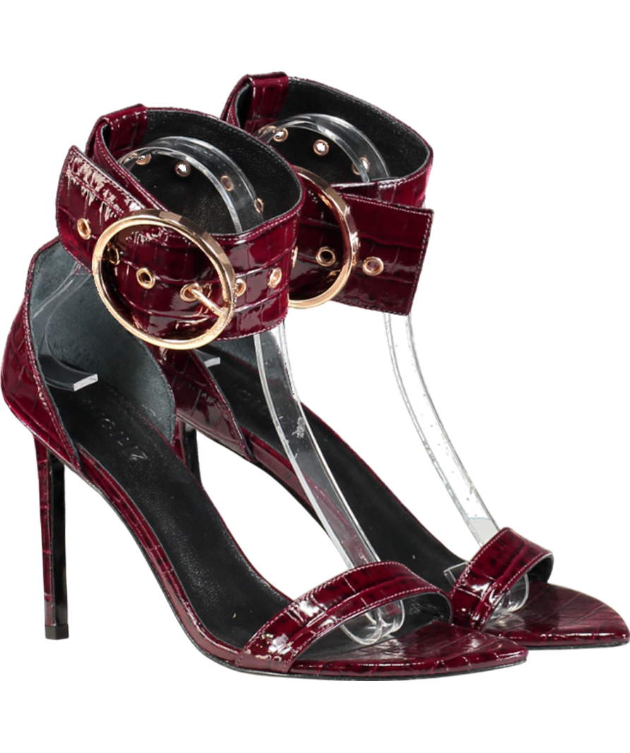 Ingiliz Red Adele 01 Patent Croco Embossed Leather Sandal UK 3 EU 36 👠