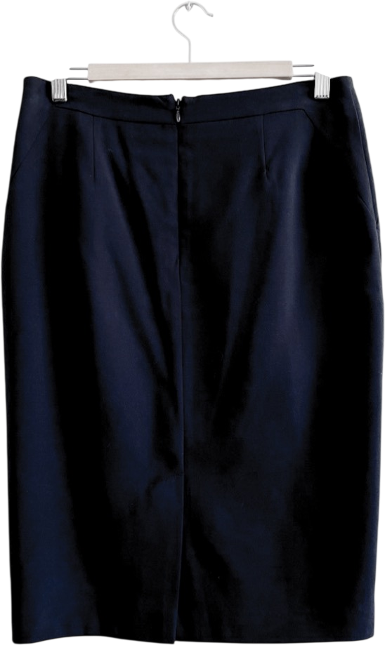 REISS Black Dartmouth Wool Blend Pencil Skirt UK 10