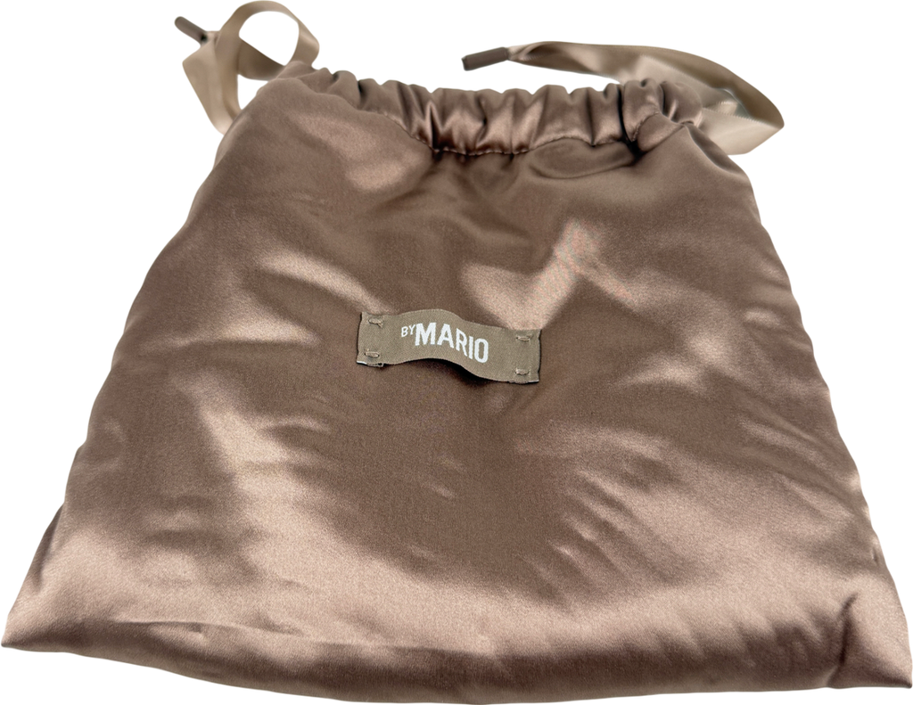 BY MARIO Brown Satin Drawtstring Pouch One Size