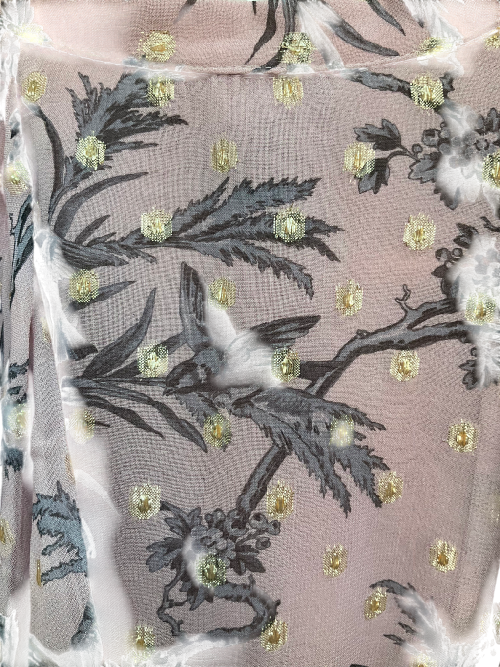Love & Roses Pink Bird Print Blouse UK 8