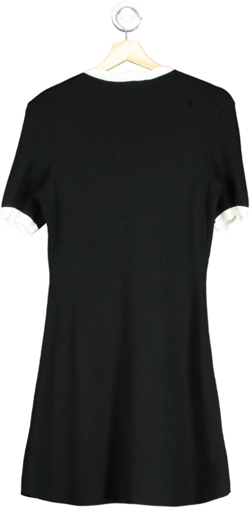 Maje Black and White Button-Front Dress UK S