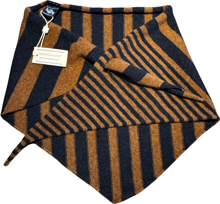 COTSWOLD KNIT Camel / Navy Blue Notgrove Neckerchief – Suede One Size