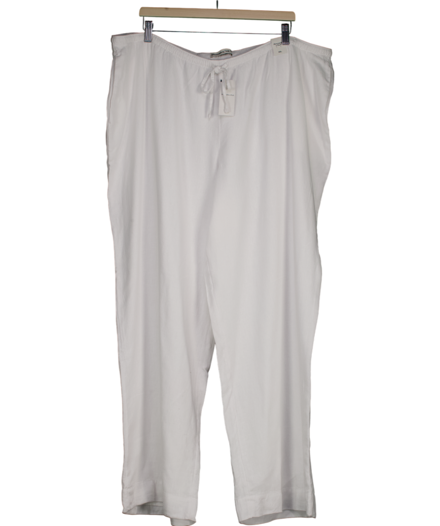 Abercrombie & Fitch White Linen Wide Leg Trousers UK XXL