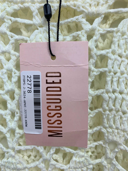 Missguided White Crochet Crop Jumper UK 10/12