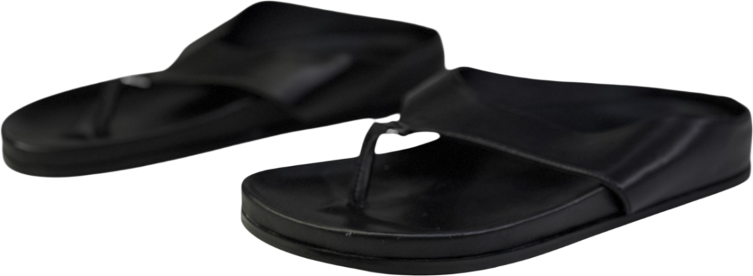 REBE Black Leather Footbed Antonia Slide Sandal UK 6 EU 39 👠