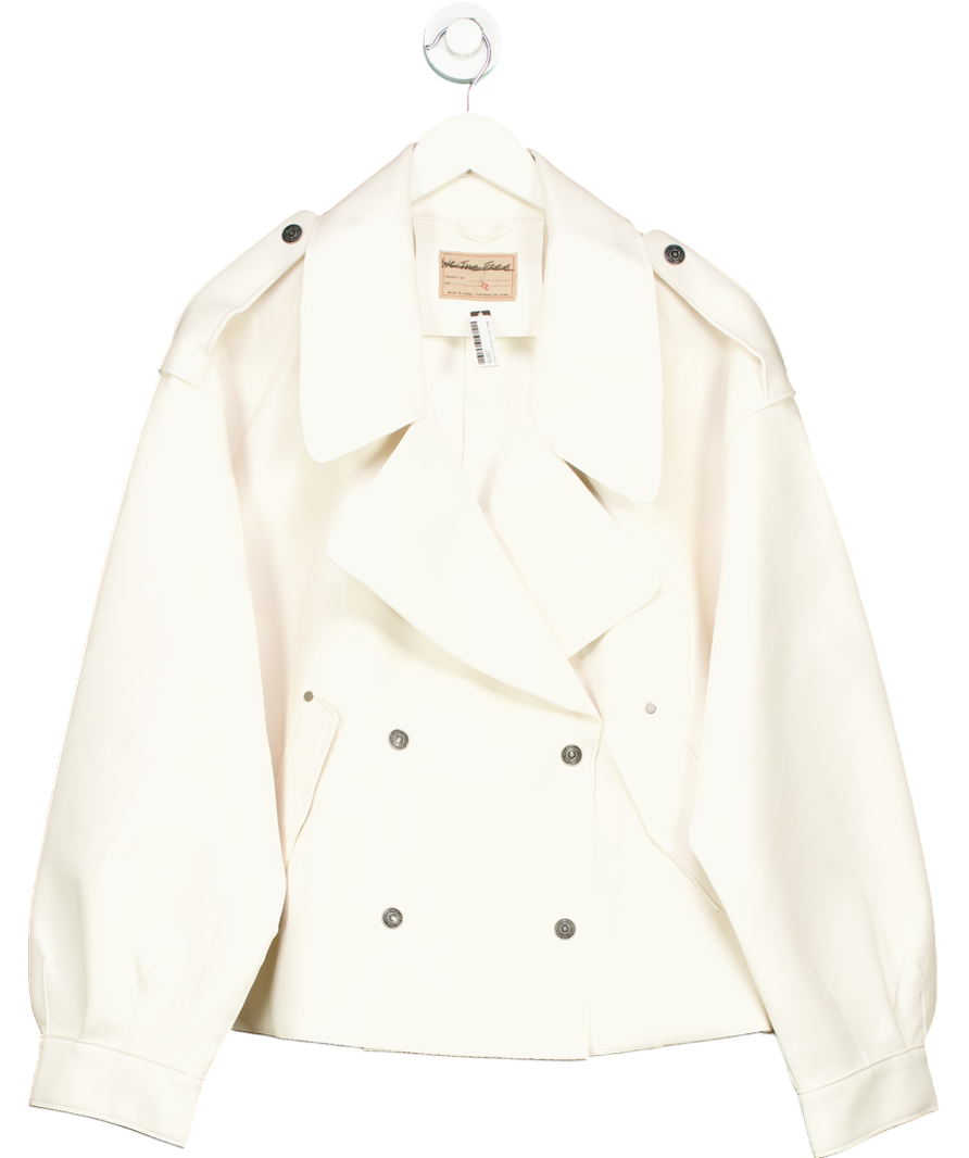 Free People White We The Free - Alexis Vegan Leather Jacket UK XL